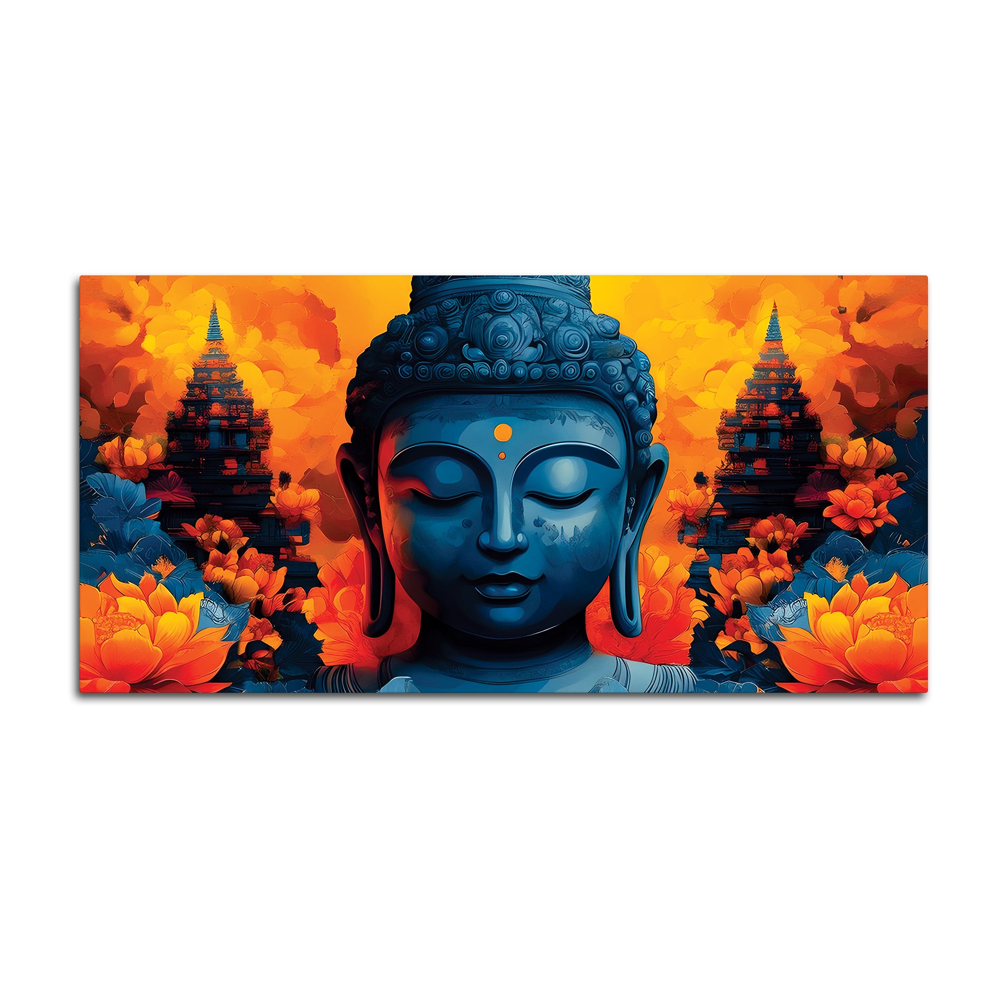 Buddha Lotus Wall Art – Luxury Spiritual Canvas Painting