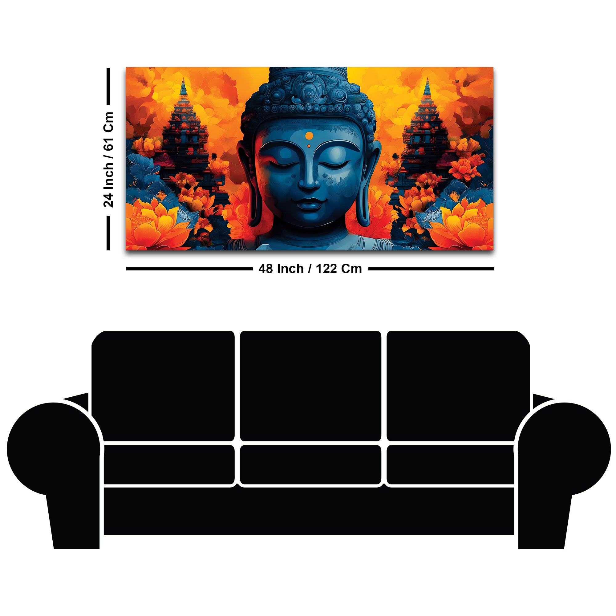 Buddha Lotus Wall Art – Luxury Spiritual Canvas Painting