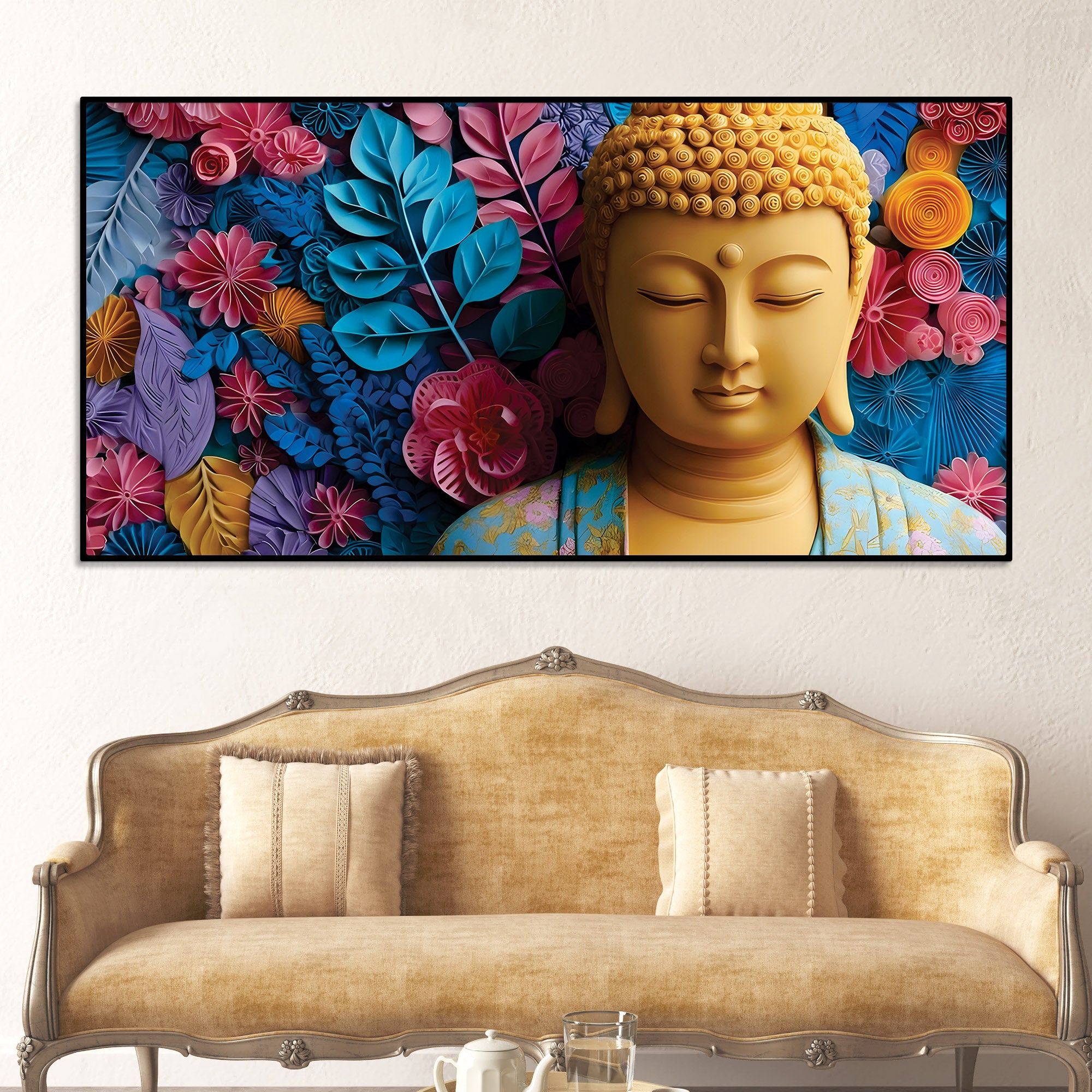 Buddha Meditation Room Wall Painting – Peaceful Vibes