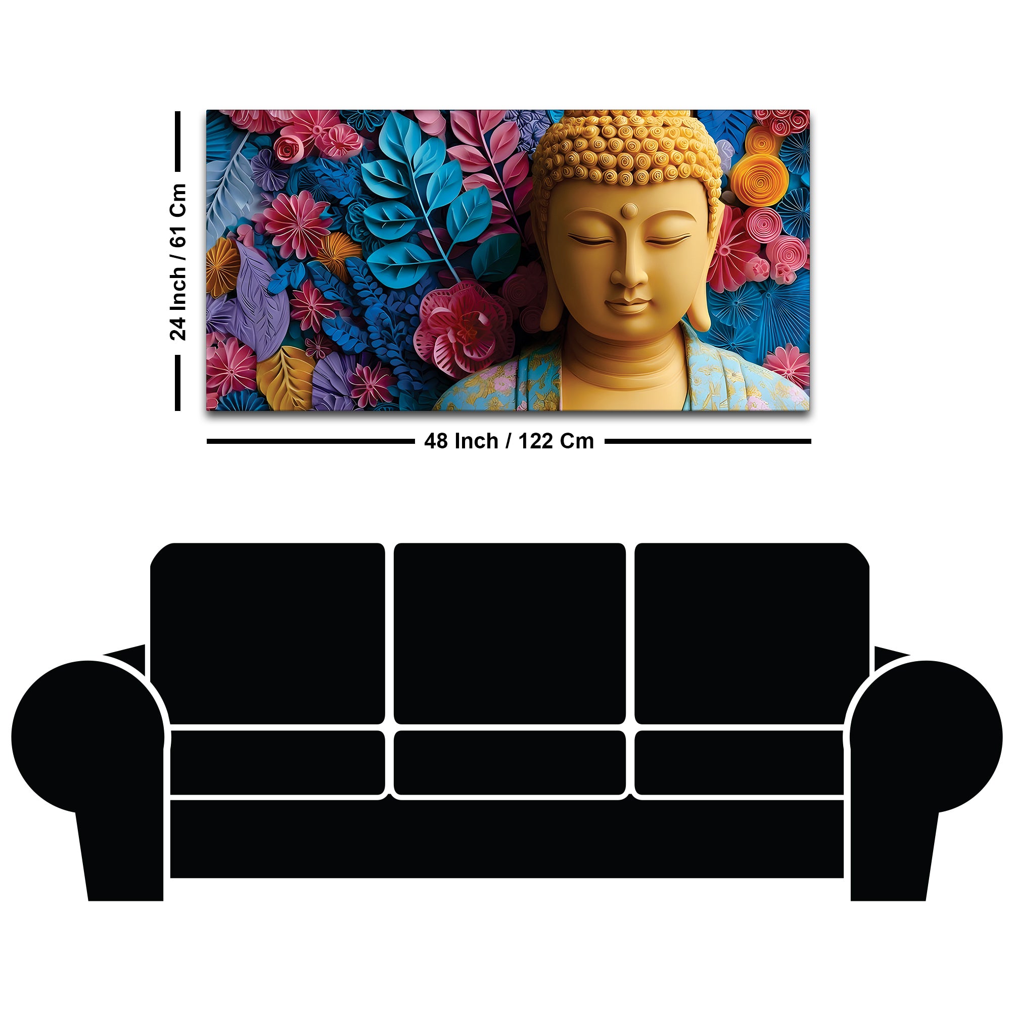 Buddha Meditation Room Wall Painting – Peaceful Vibes