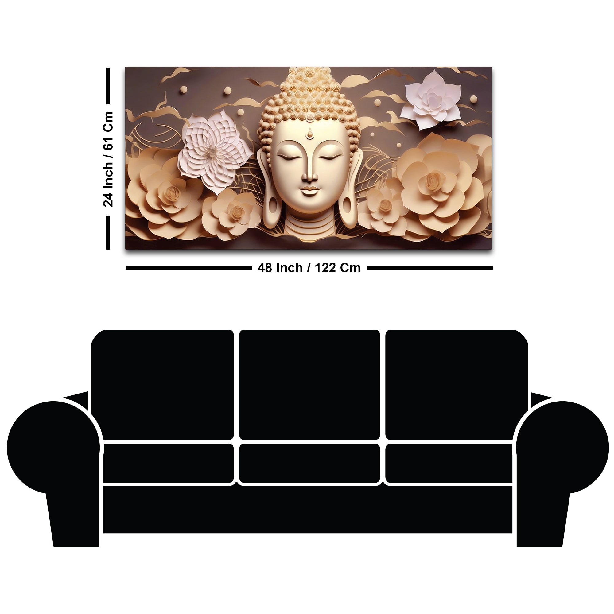 Buddha Peaceful Living Painting for Walls