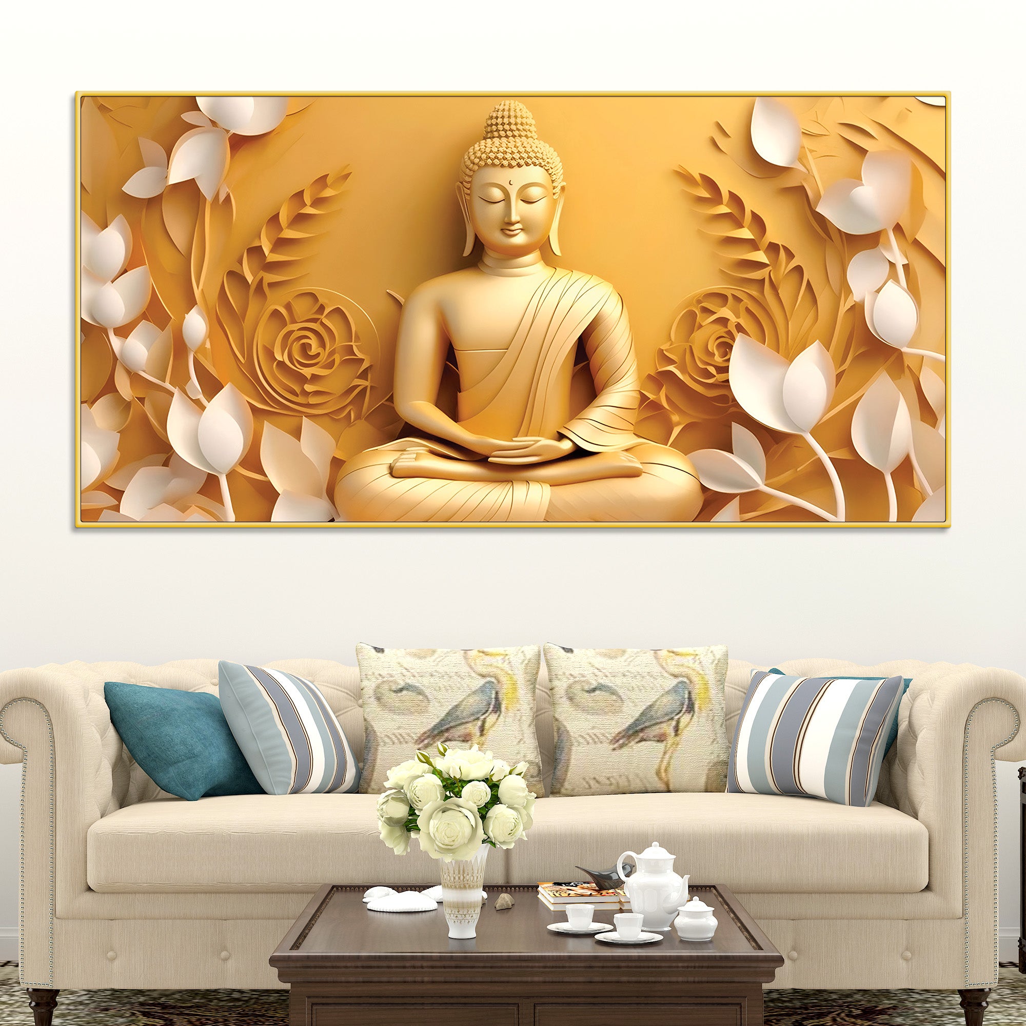 Buddha Room Decor Canvas – Modern Spiritual Artwork