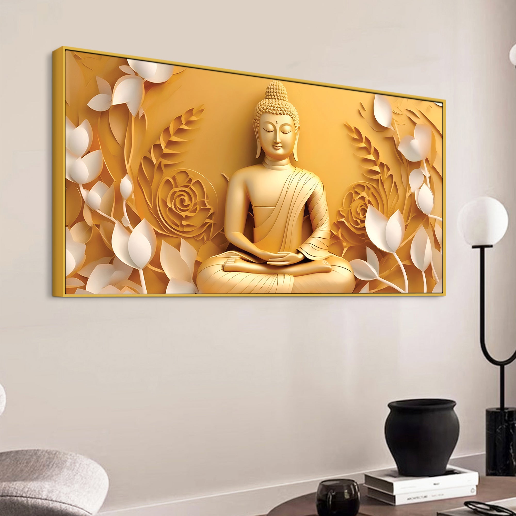 Buddha Room Decor Canvas – Modern Spiritual Artwork