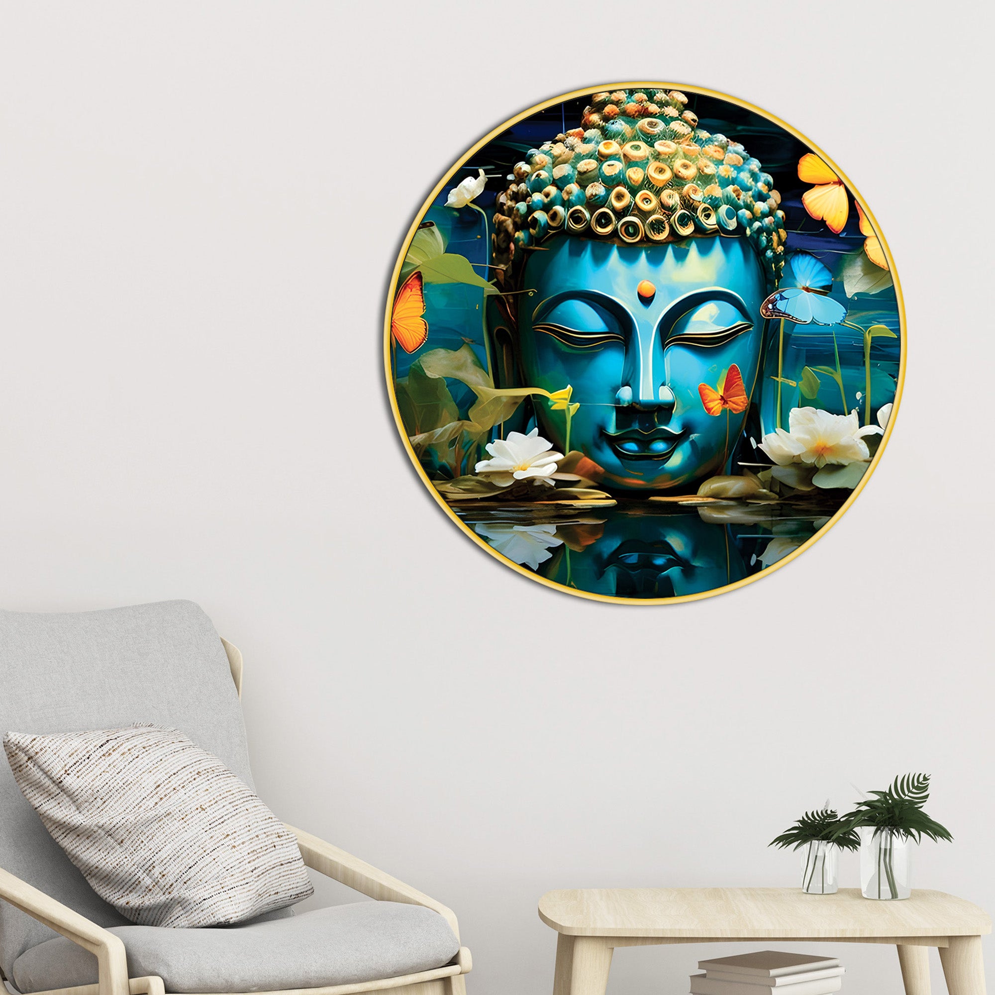 Buddha Round Artistic Painting