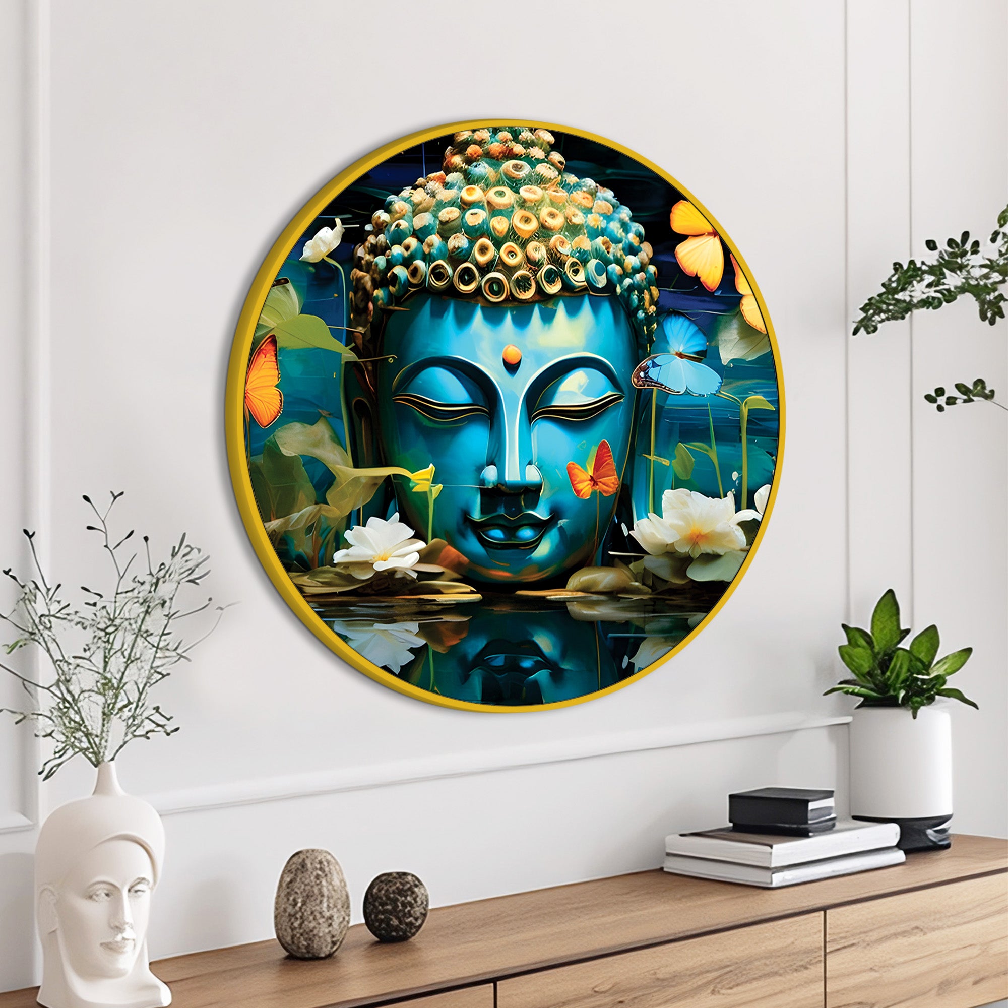 Buddha Round Artistic Painting