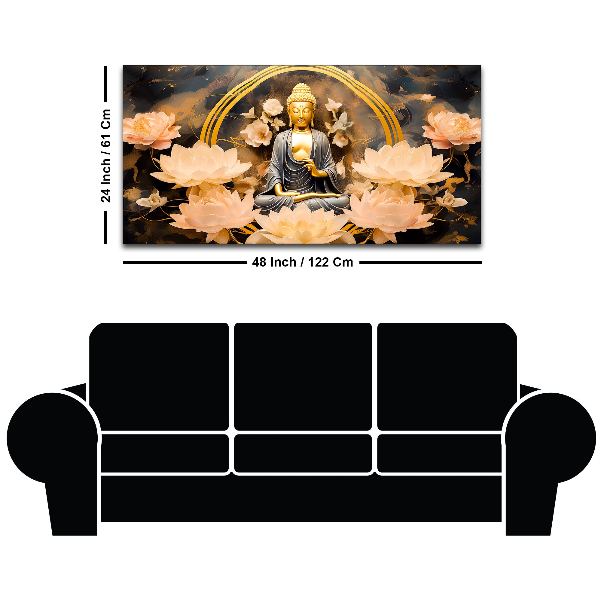 Buddha Serenity Canvas Wall Painting for Living Room & Office