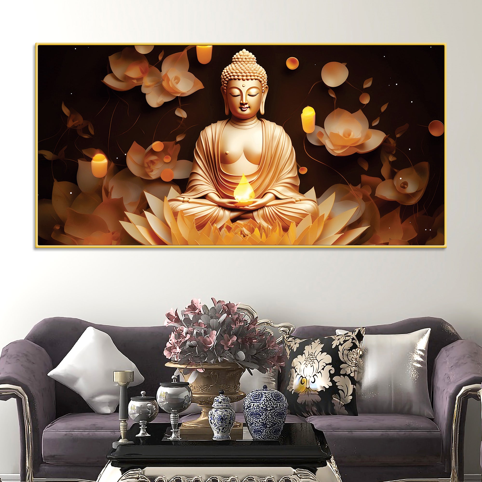 Buddha Serenity Painting for Living Room Decoration