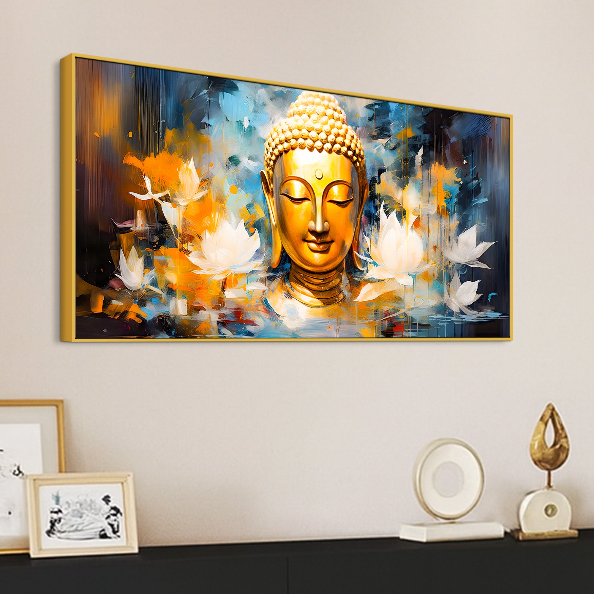 Buddha Spiritual Canvas Wall Painting for Office & Living Room