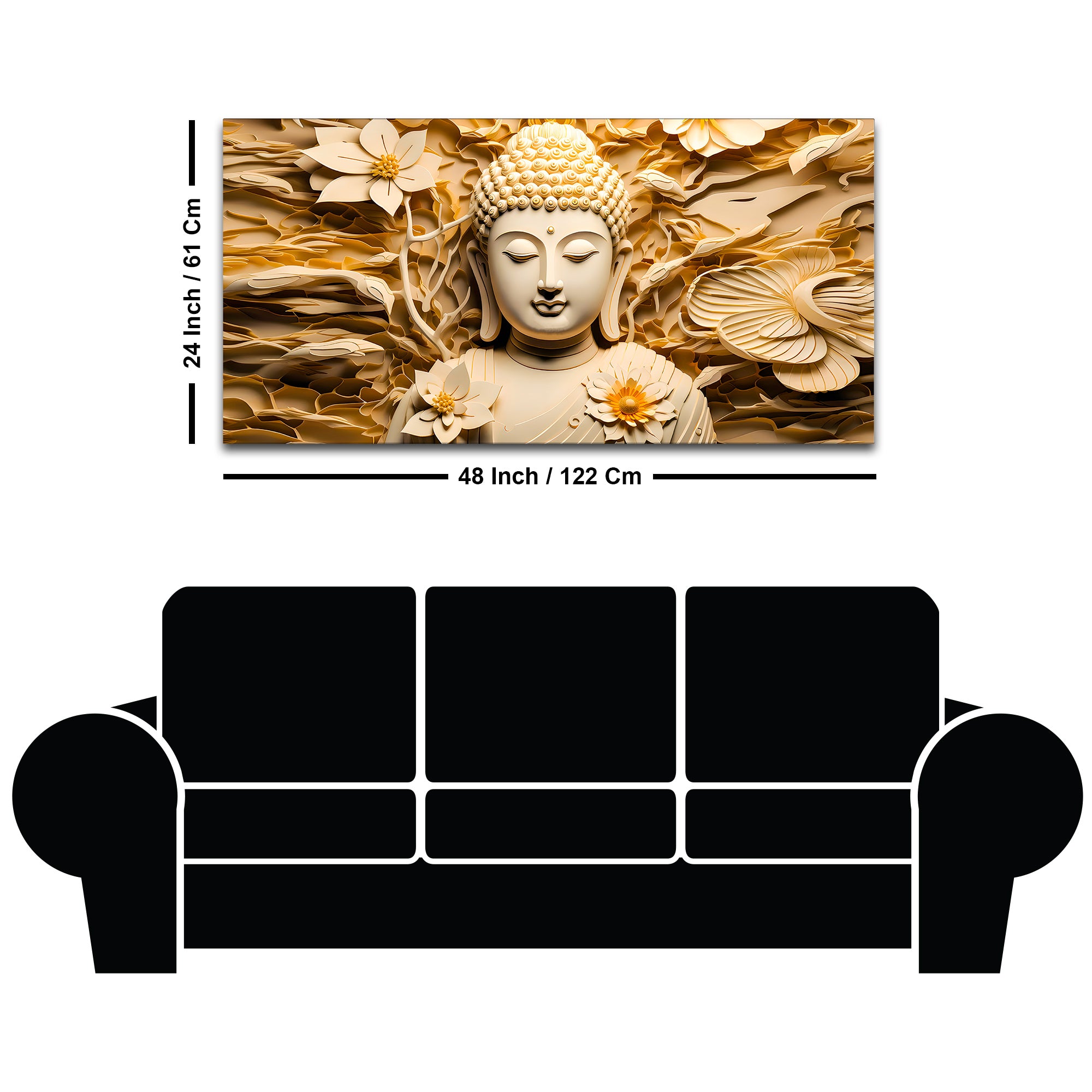 Buddha Spiritual Wall Painting for Home & Office Interior