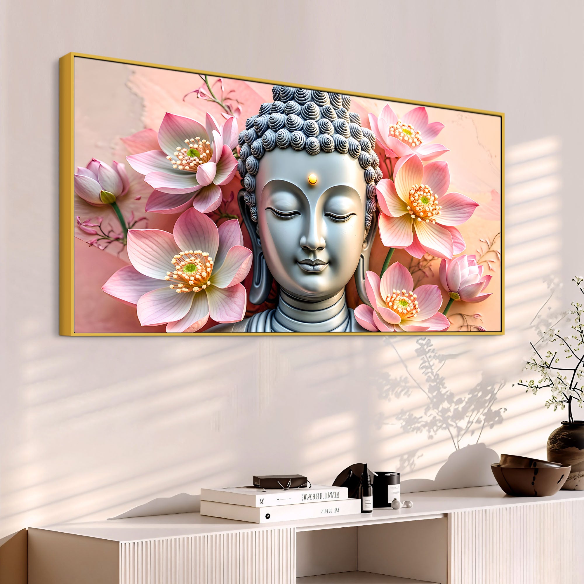Buddha Spiritual Wall Painting for Office & Living Room Decor