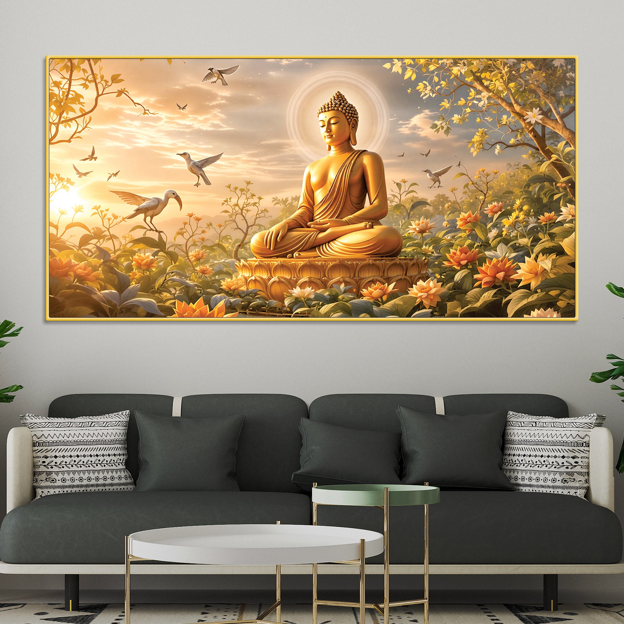 Buddha Wall Painting Decor for Calm Living Spaces