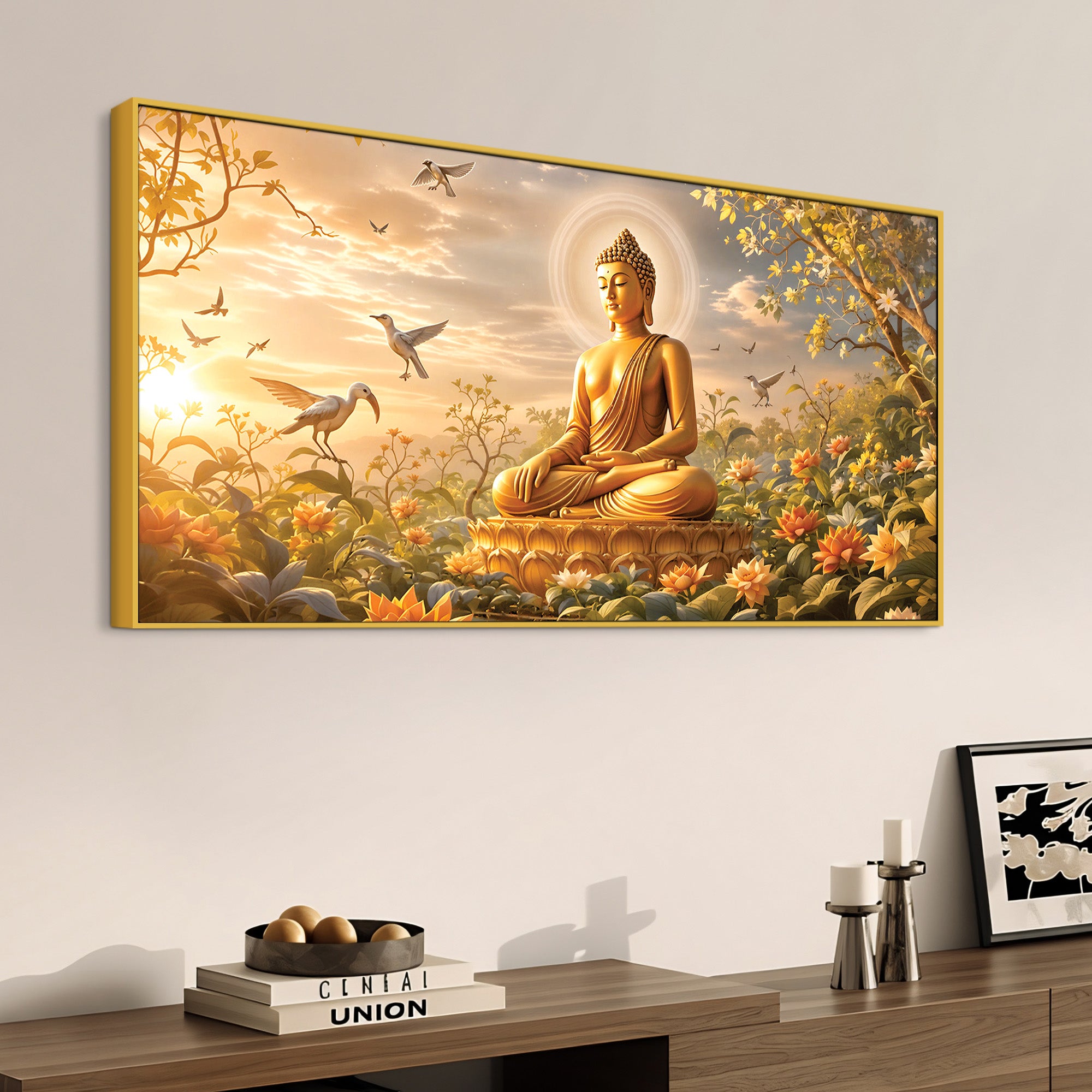 Buddha Wall Painting Decor for Calm Living Spaces