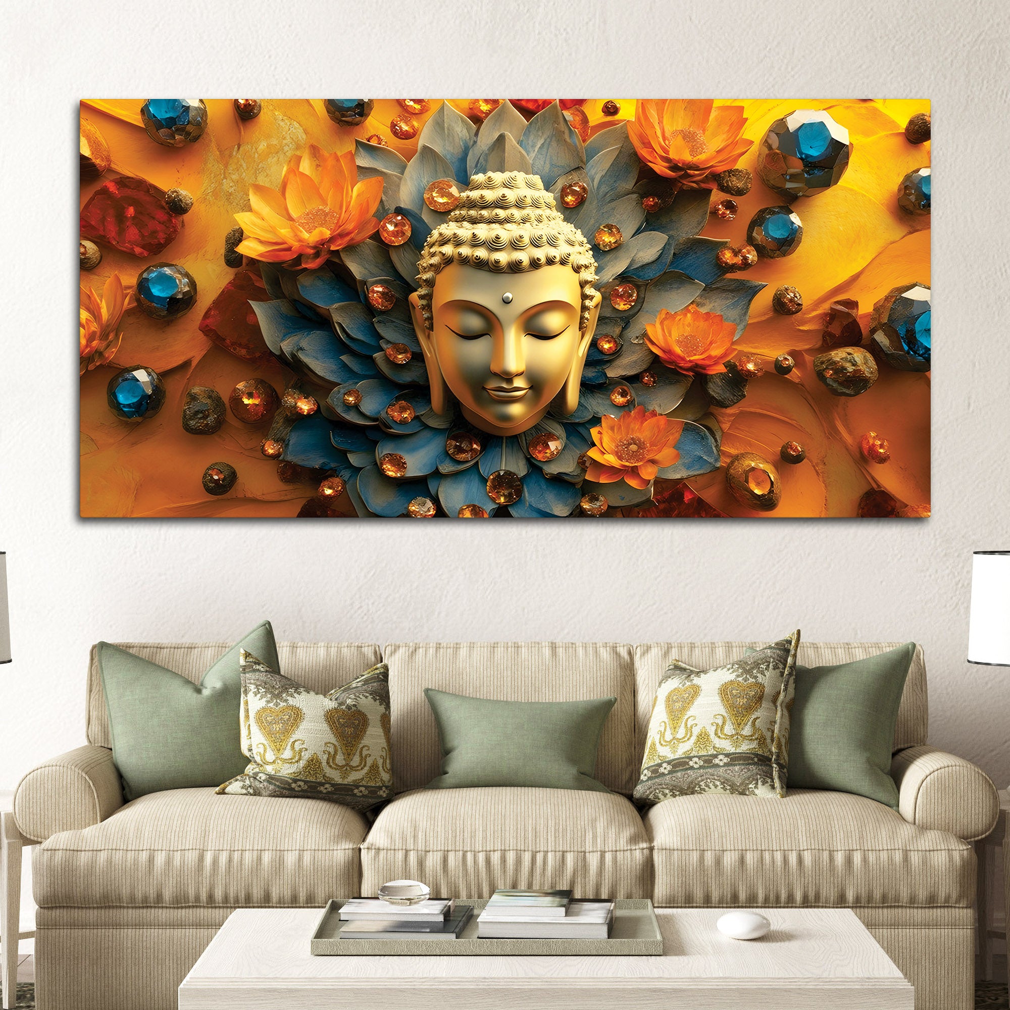Buddha Wall Painting Decor for Elegant Interiors