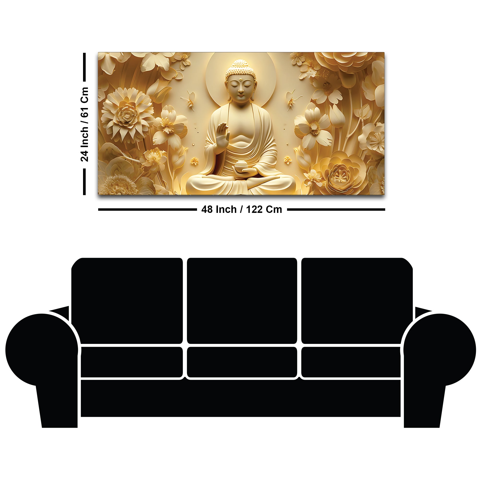 Buddha Wall Painting Decor for Positive Home Energy