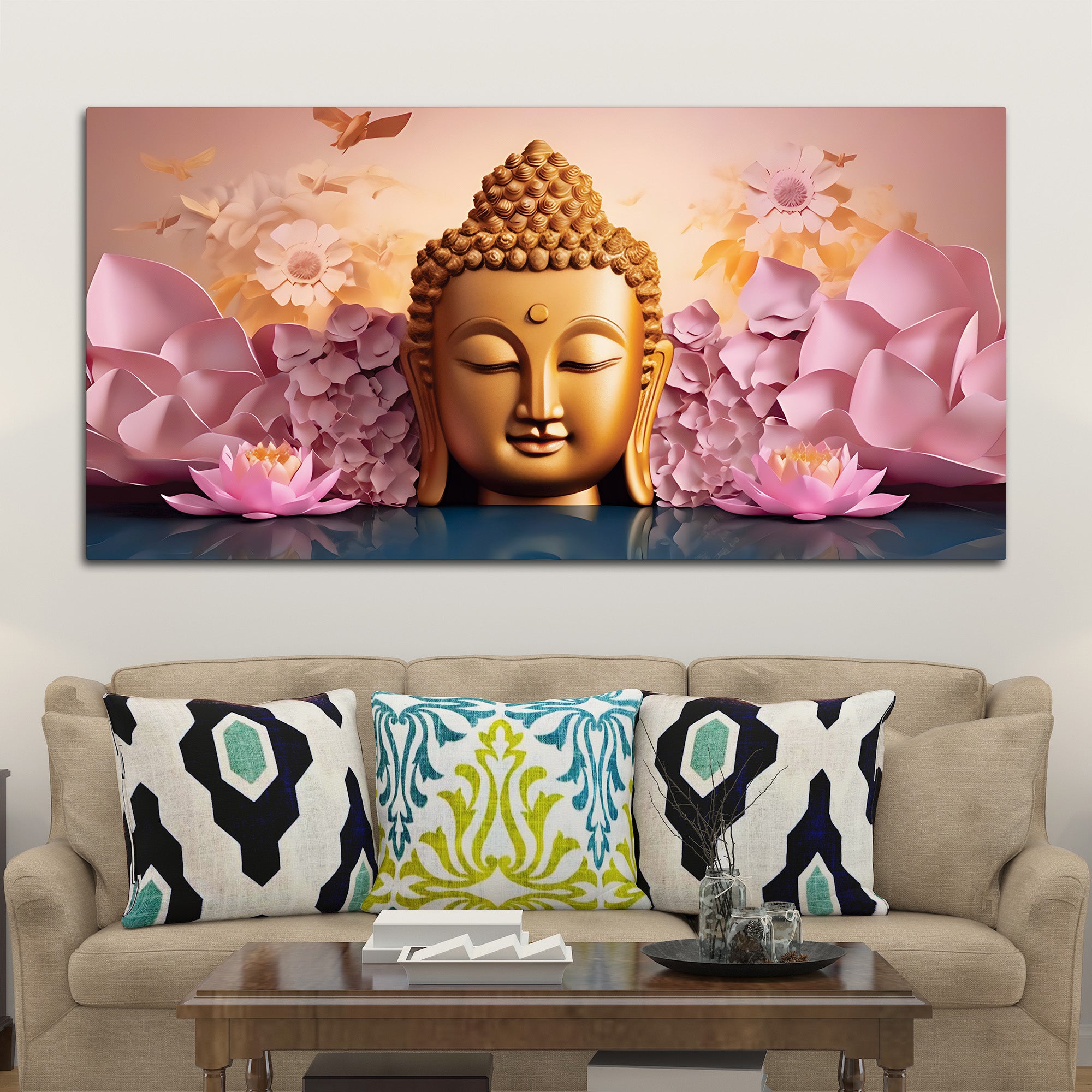 Buddha Wall Painting for Home Decor & Peaceful Interiors