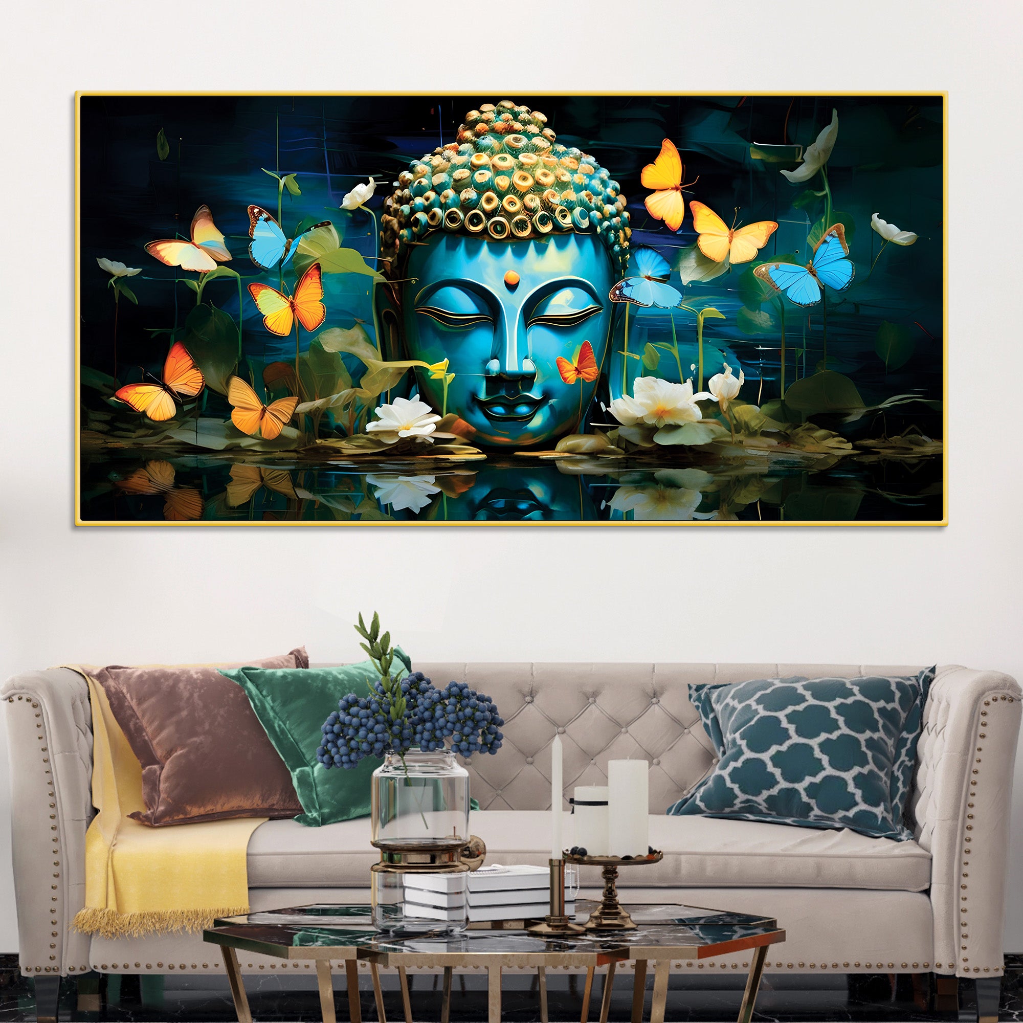 Buddha Wall Painting for Living Room – Calm Vibes Art