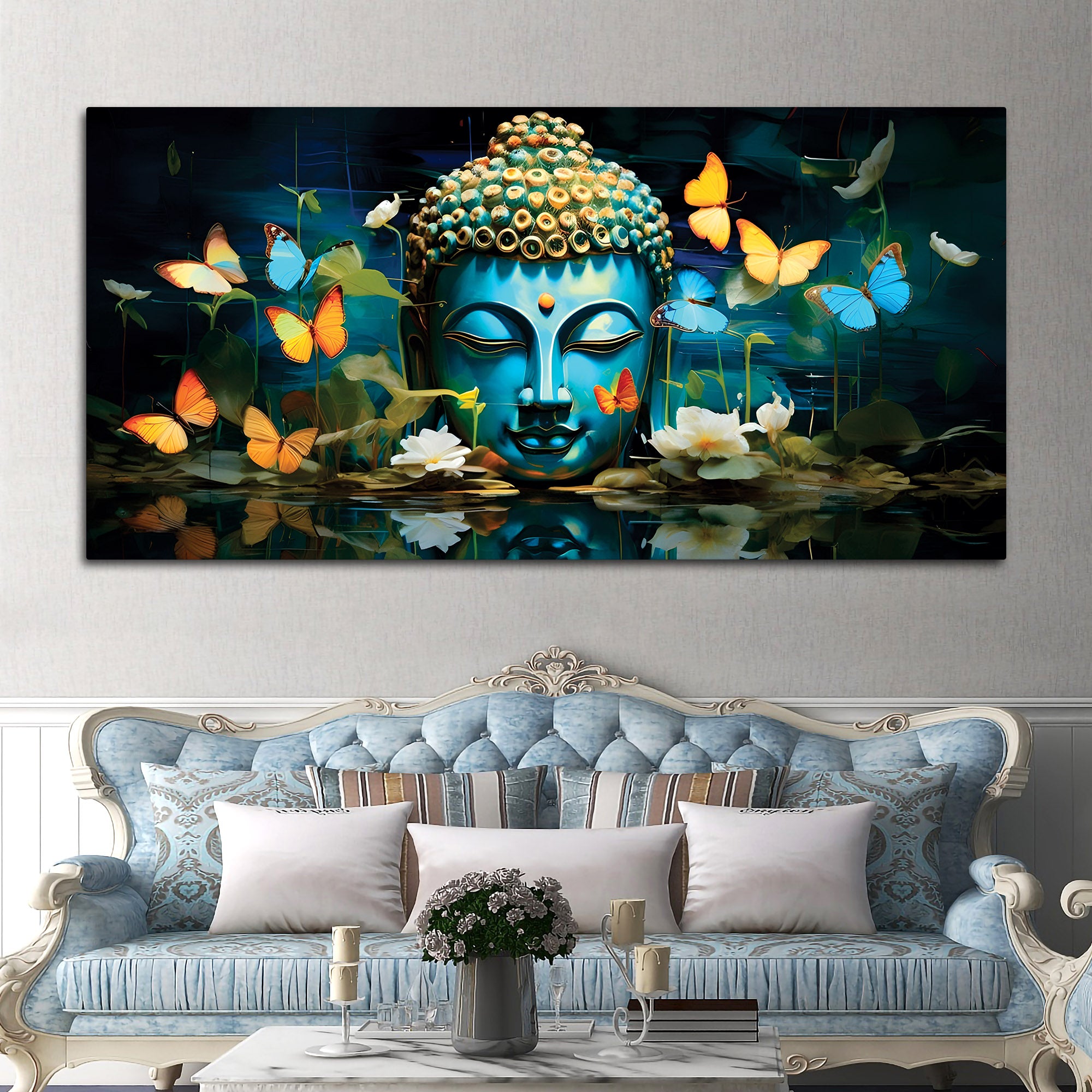 Buddha Wall Painting for Living Room – Calm Vibes Art