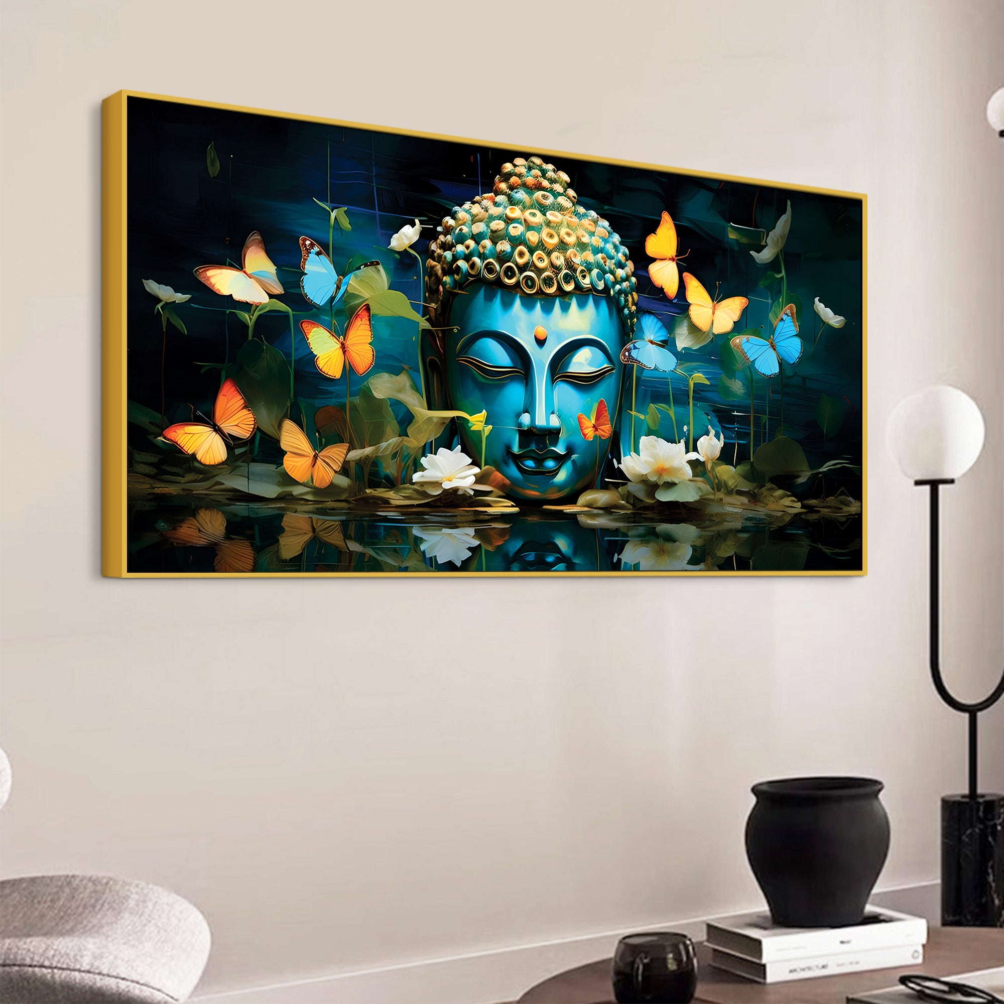 Buddha Wall Painting for Living Room – Calm Vibes Art