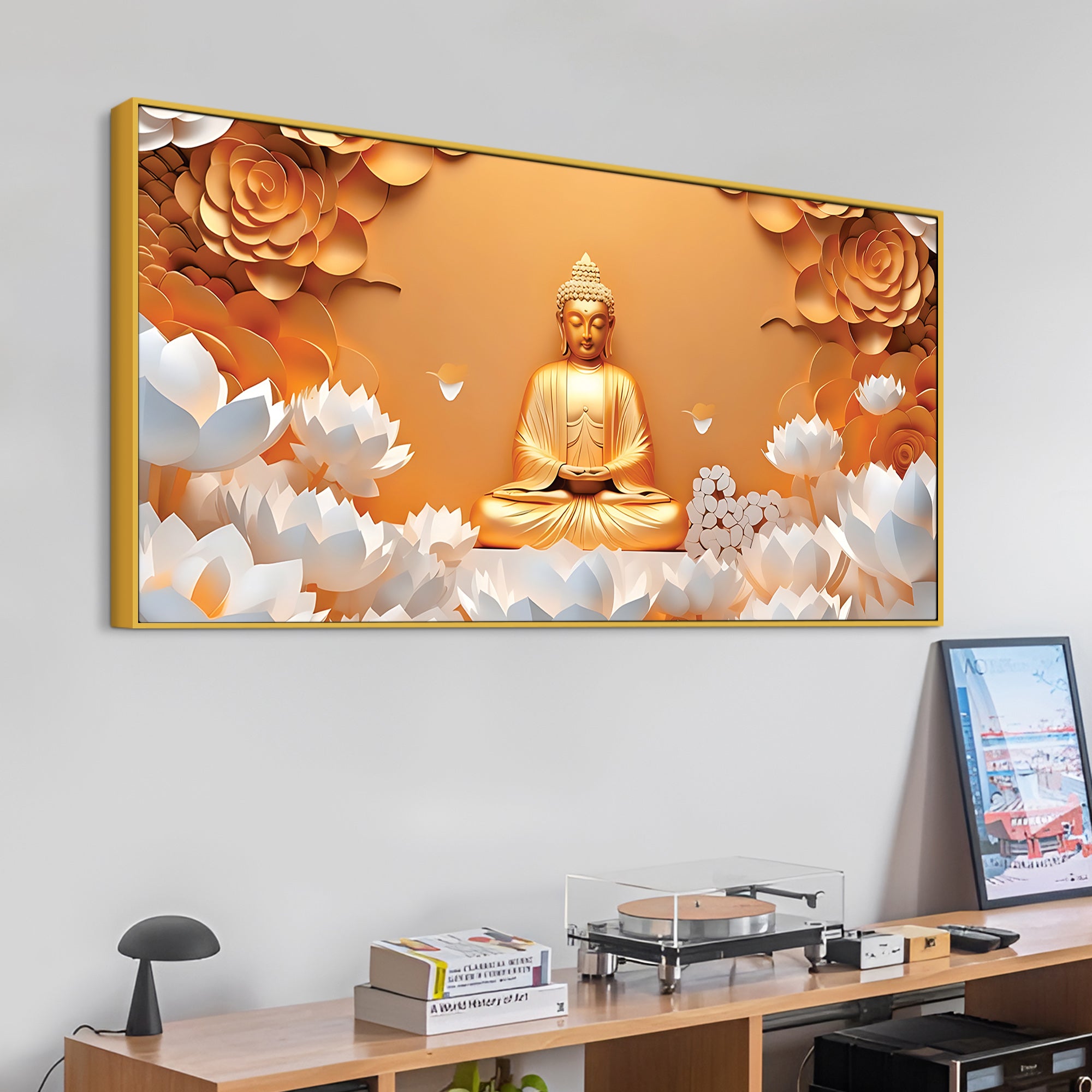 Buddha Wall Painting for Living Room Wall Décor