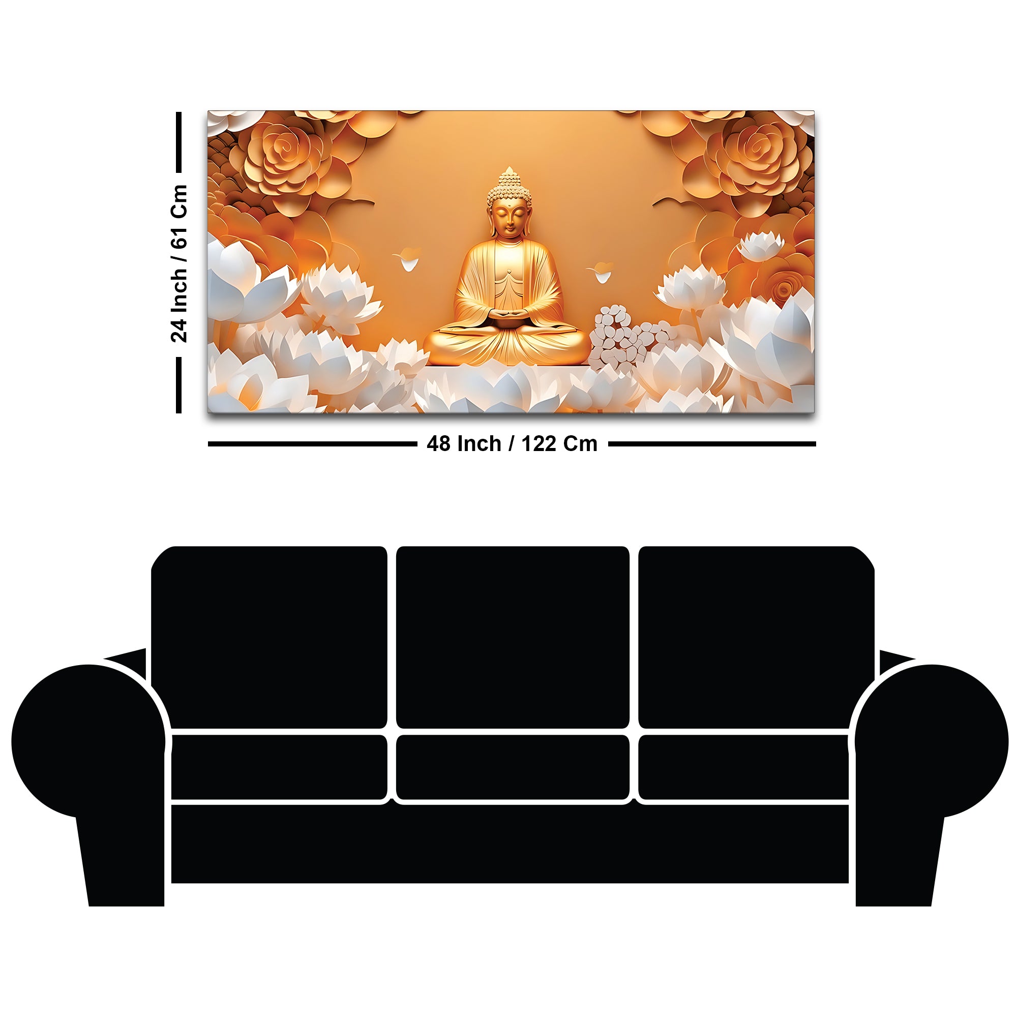 Buddha Wall Painting for Living Room Wall Décor