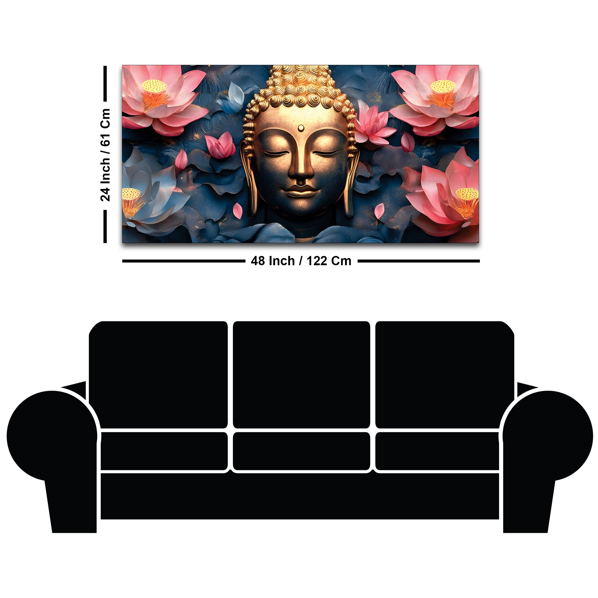 Buddha Wall Painting for Luxury Home Décor