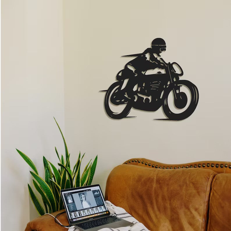 Cafe Racer Motorcycle Metal Wall Art for Wall Decor