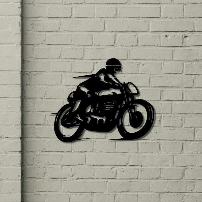 Cafe Racer Motorcycle Metal Wall Art for Wall Decor