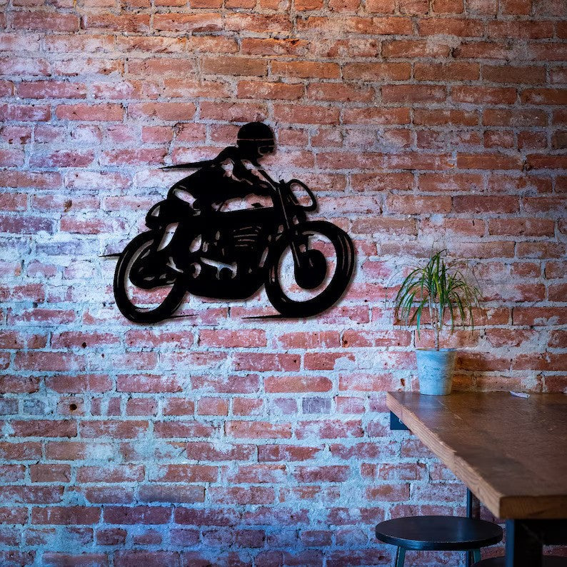Cafe Racer Motorcycle Metal Wall Art for Wall Decor