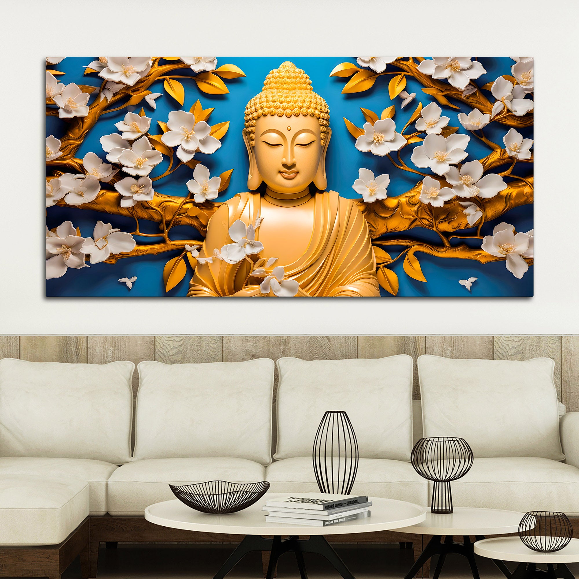 Canvas Wall Painting of Lord Buddha for Modern Decor