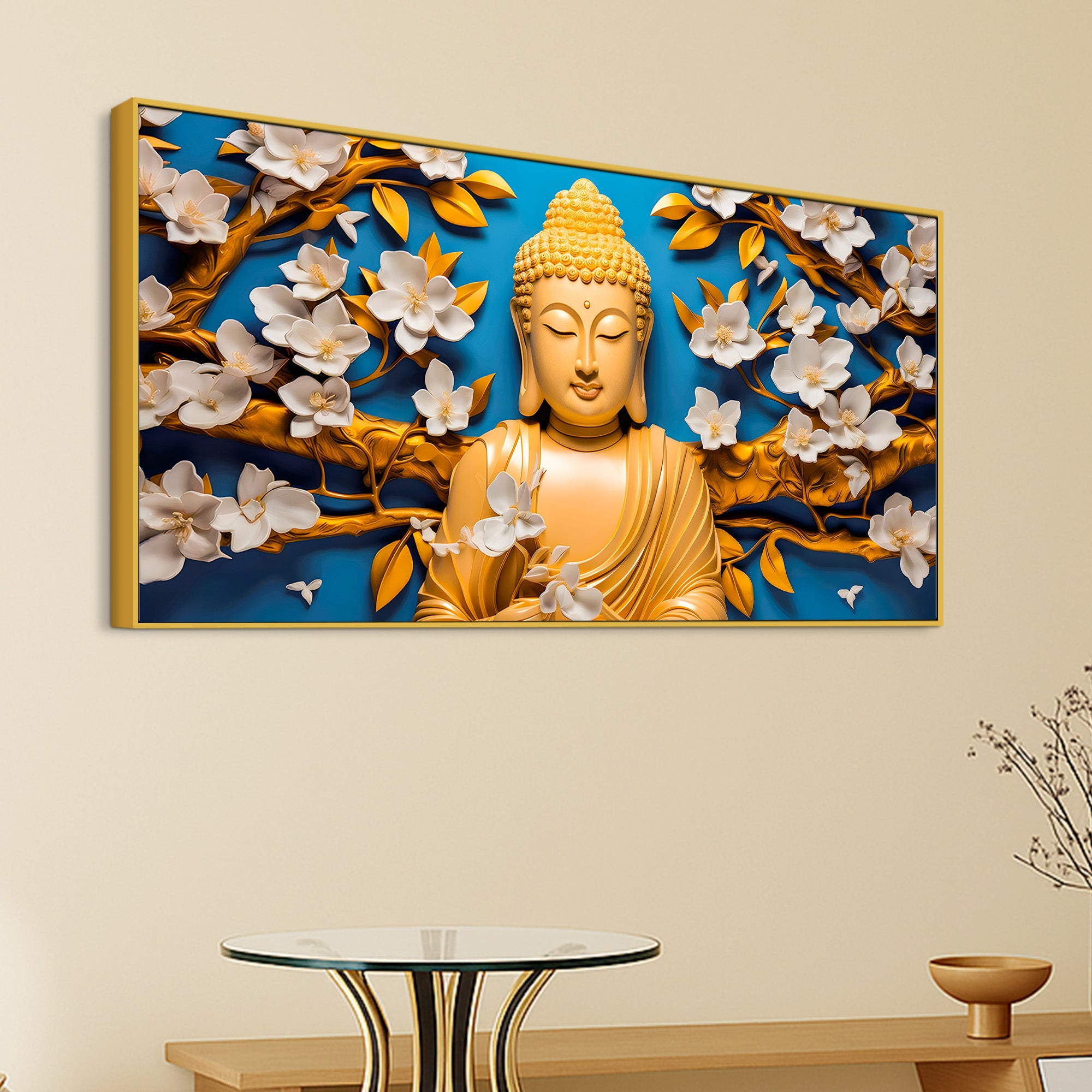 Canvas Wall Painting of Lord Buddha for Modern Decor