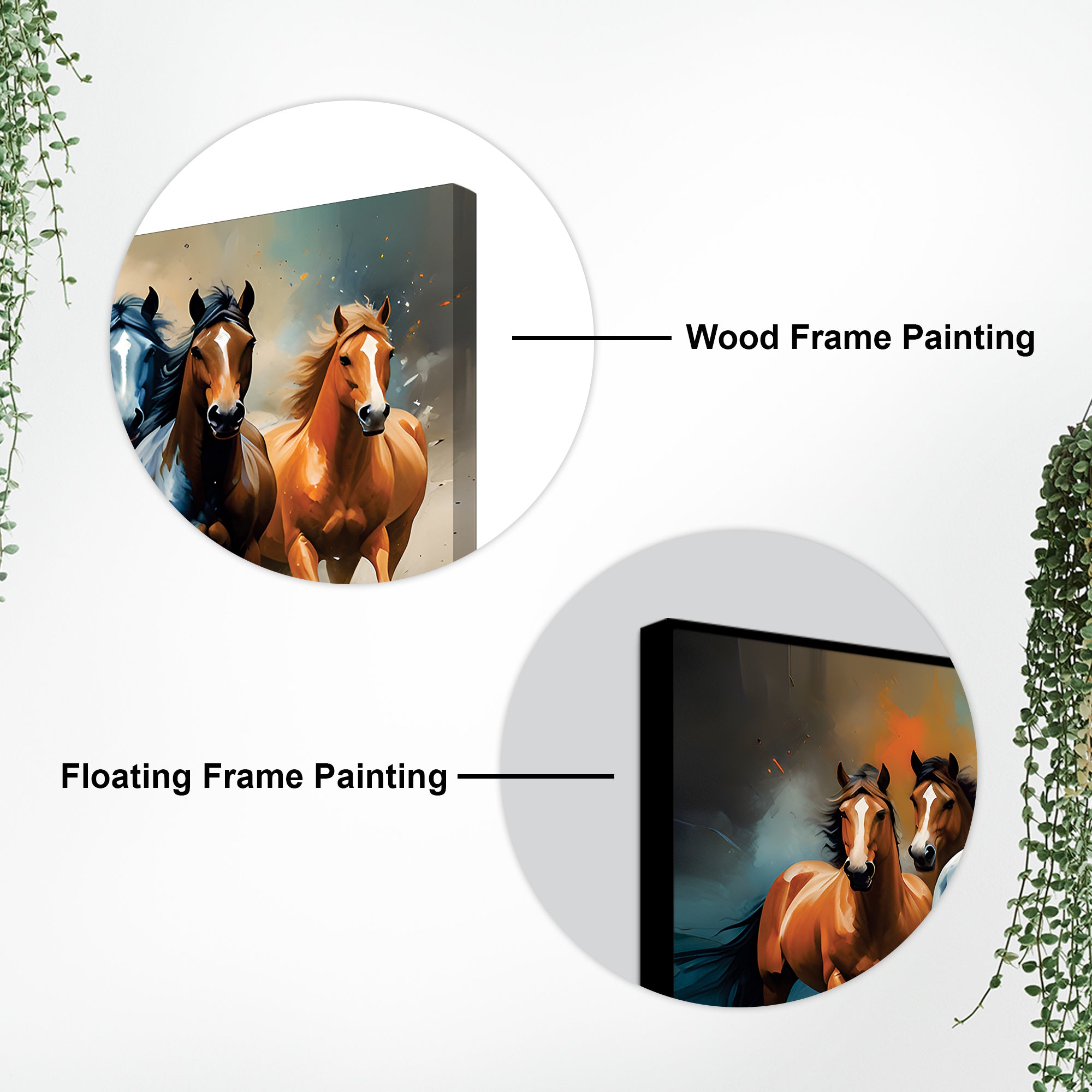 Canvas Wall Painting of Seven Running Horses