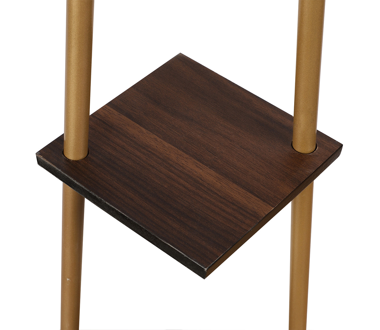 Castle 3 Tier Beige Color Shelf Storage Floor Lamp with Golden Metal Legs