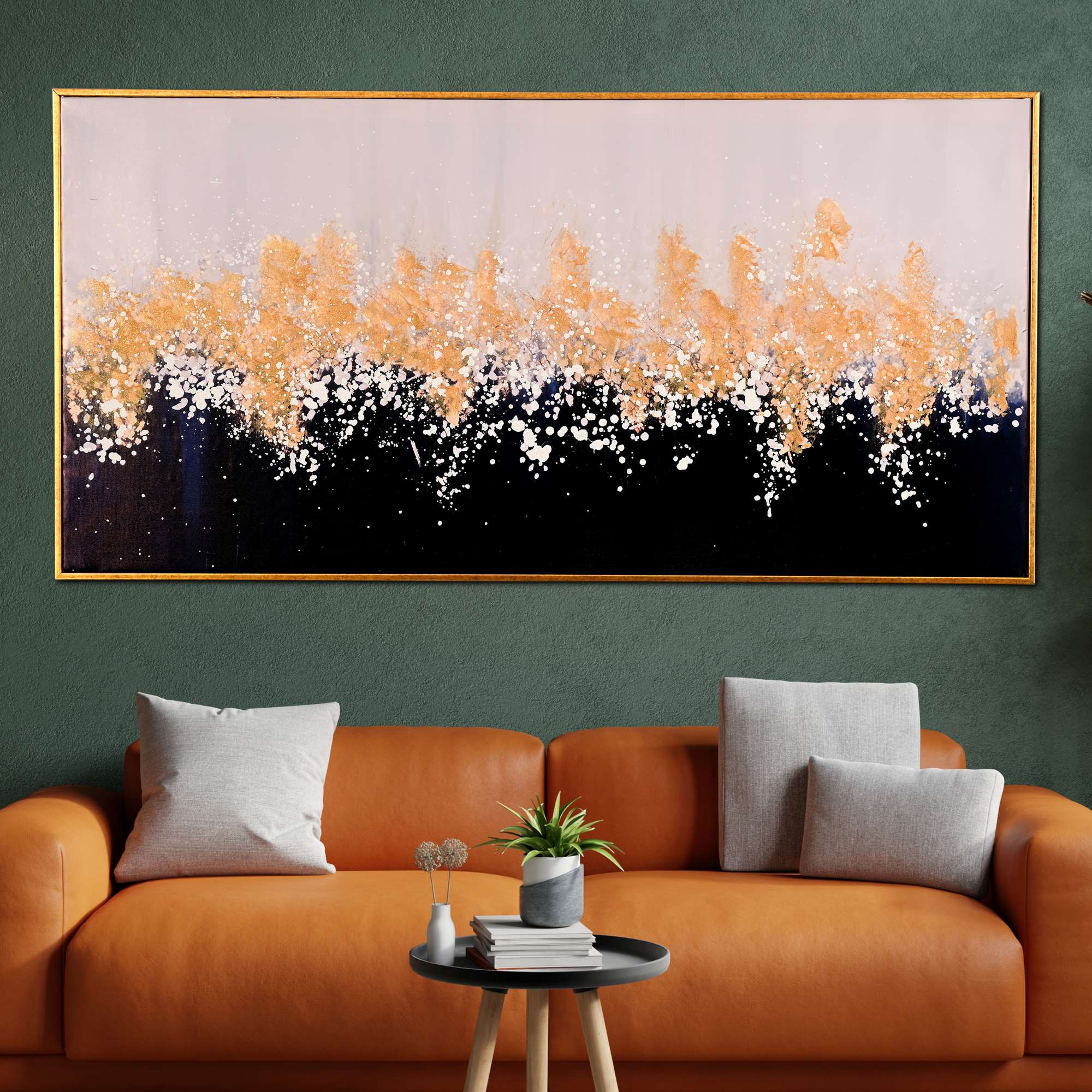 Celestial Symphony Hand Painted Wall Painting with Floating Frame