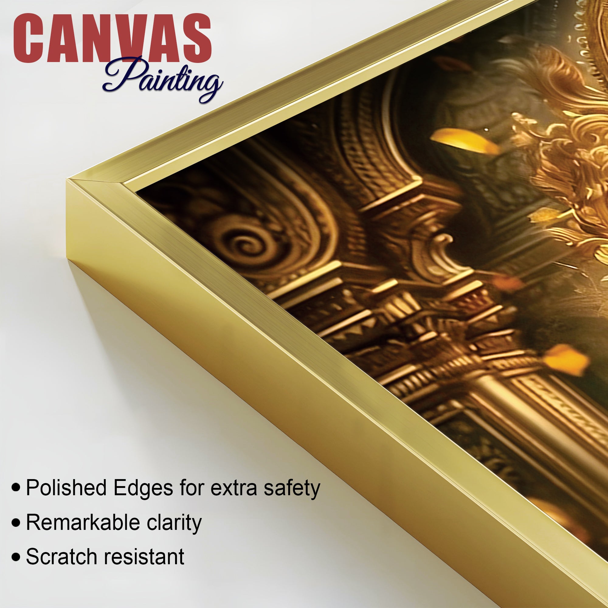 Charming Lord Shri Ganeshji Spiritual Canvas Wall Painting for Home & Office Decoration – Modern Religious Wall Art