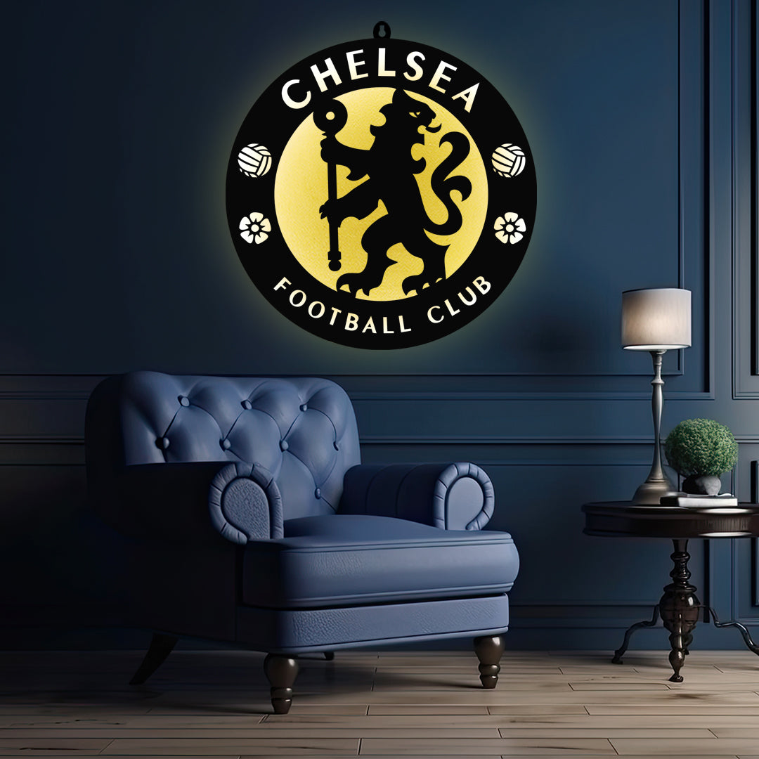 Chelsea Football Club LED Wall Hanging Light for Fan Wall Decor
