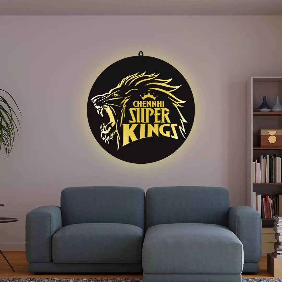 Chennai Super Kings CSK LED Wall Hanging Frame for Cricket Wall Decor