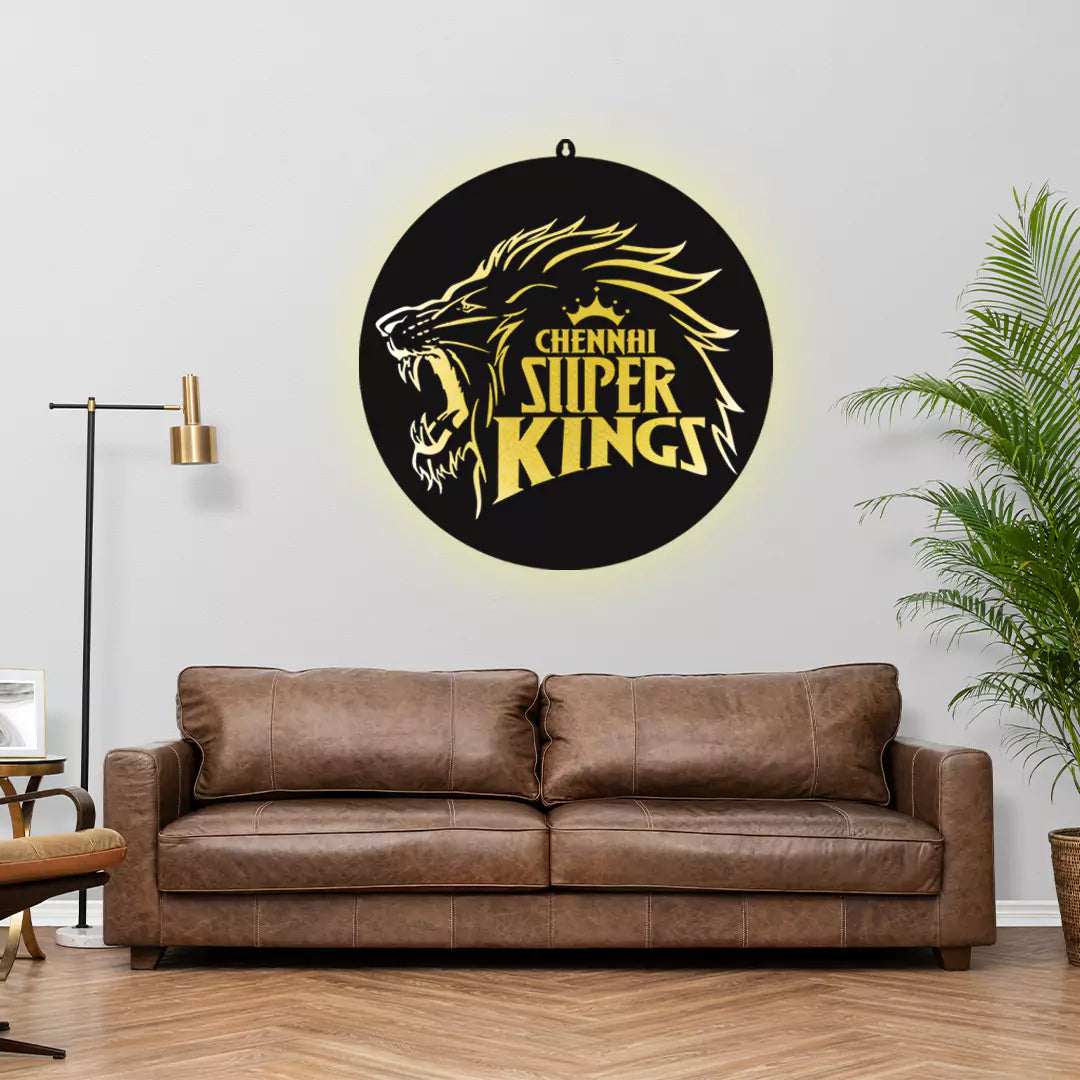 Chennai Super Kings CSK LED Wall Hanging Frame for Cricket Wall Decor