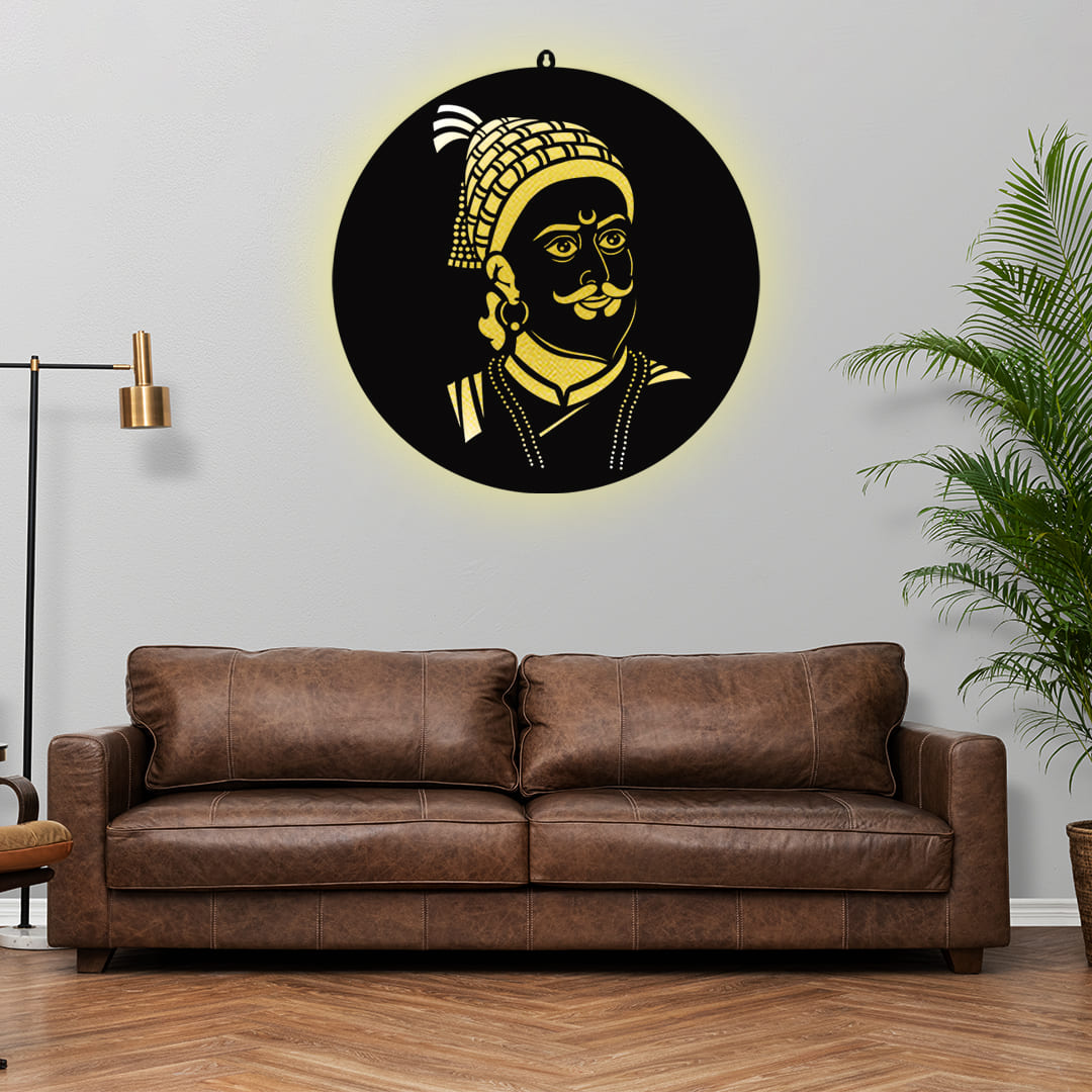 Chhatrapati Shivaji Maharaj LED Wall Frame for Wall Decor