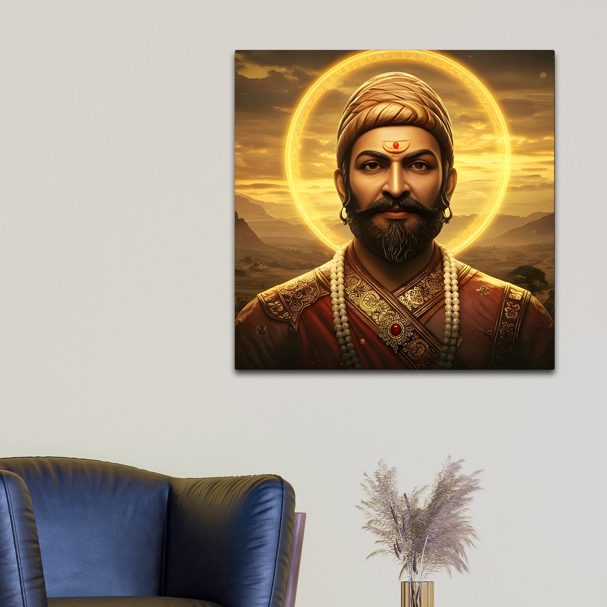 Chhatrapati Shivaji Maharaj Royal Portrait Wall Painting