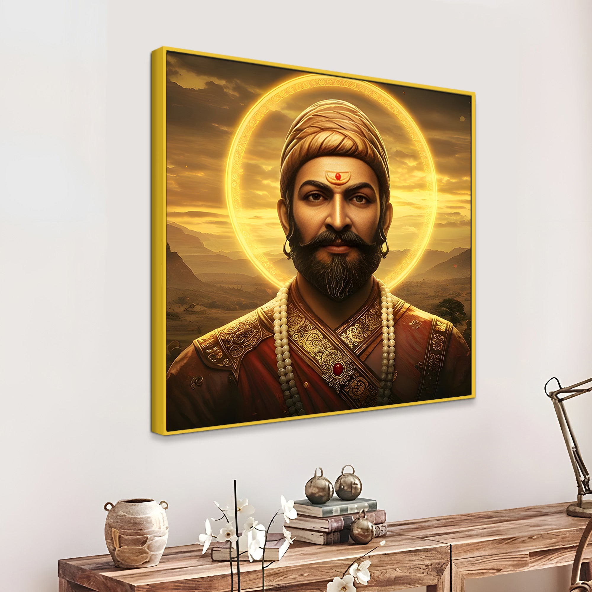 Chhatrapati Shivaji Maharaj Royal Portrait Wall Painting