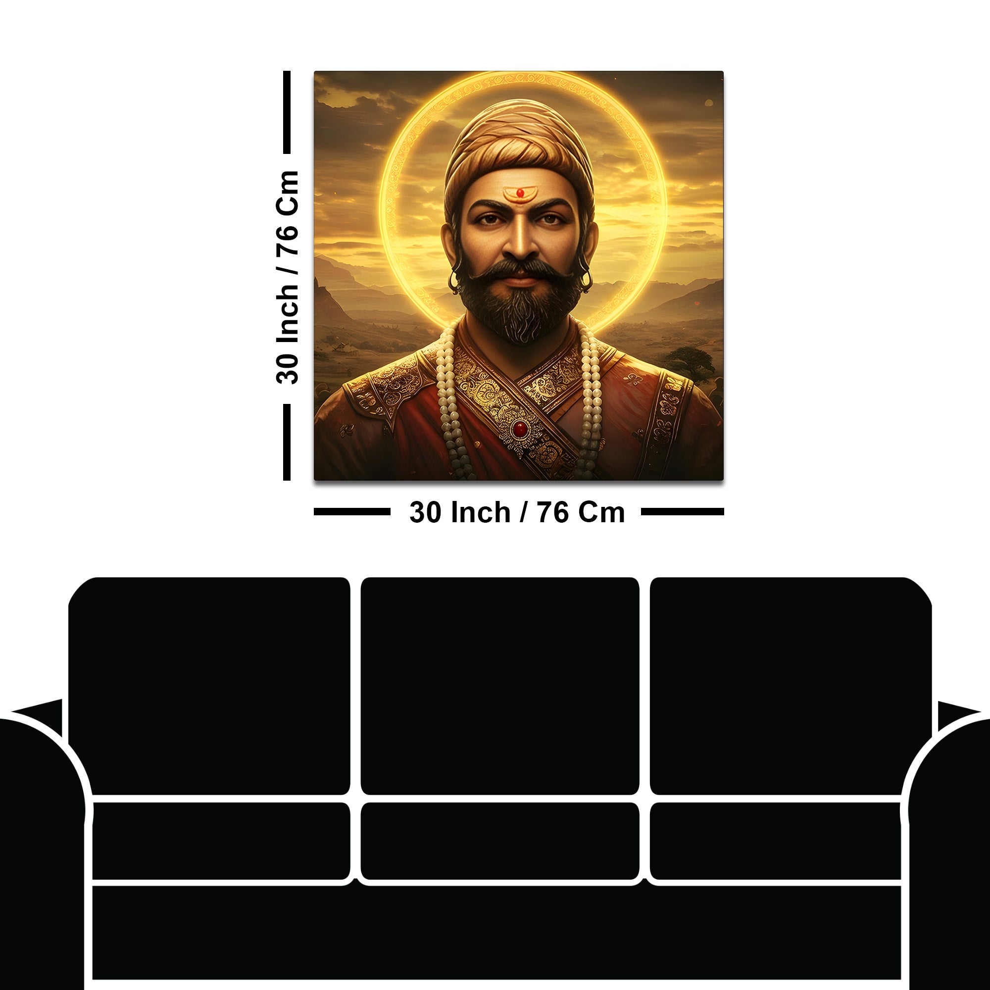 Chhatrapati Shivaji Maharaj Royal Portrait Wall Painting