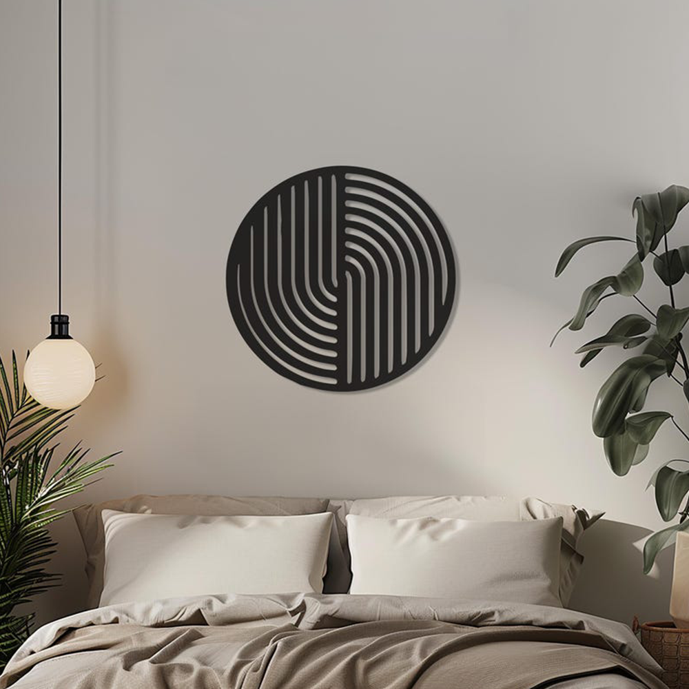 Circular Abstract Strips Wall Metal Art Decor