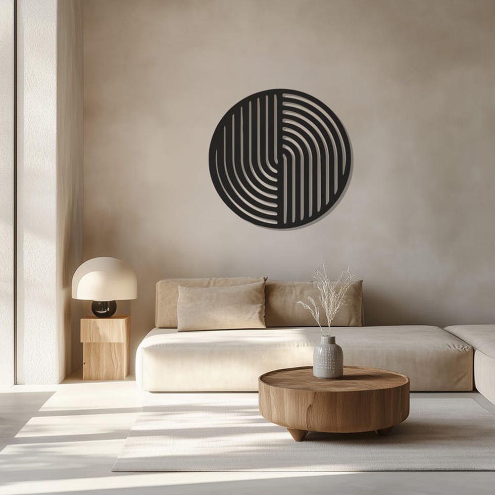 Circular Abstract Strips Wall Metal Art Decor
