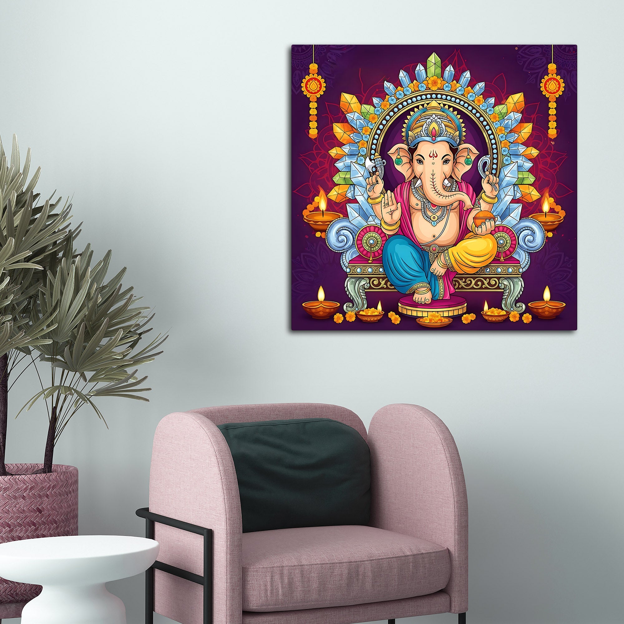 Classic Indian Ganesha Painting for Home