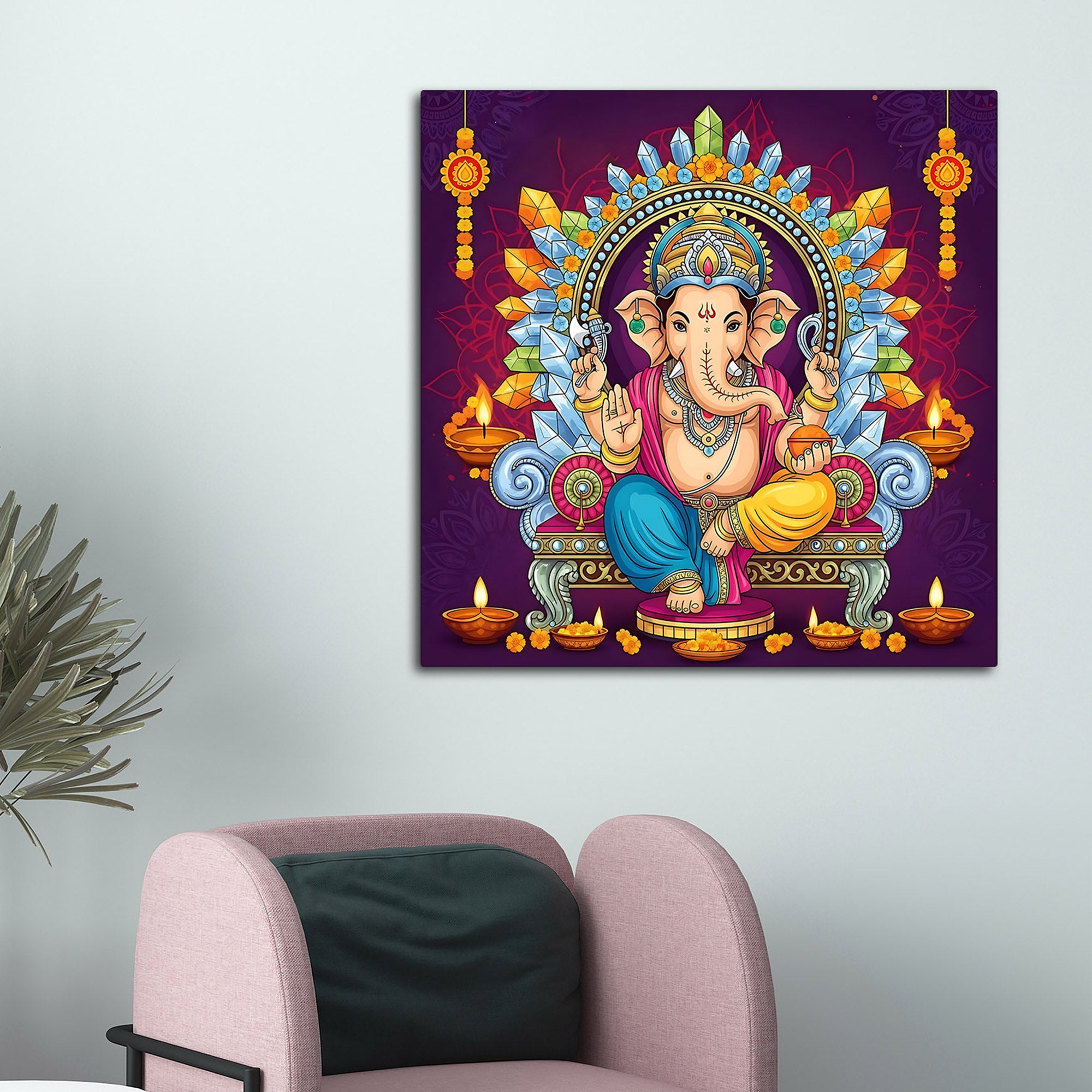 Classic Indian Ganesha Painting for Home