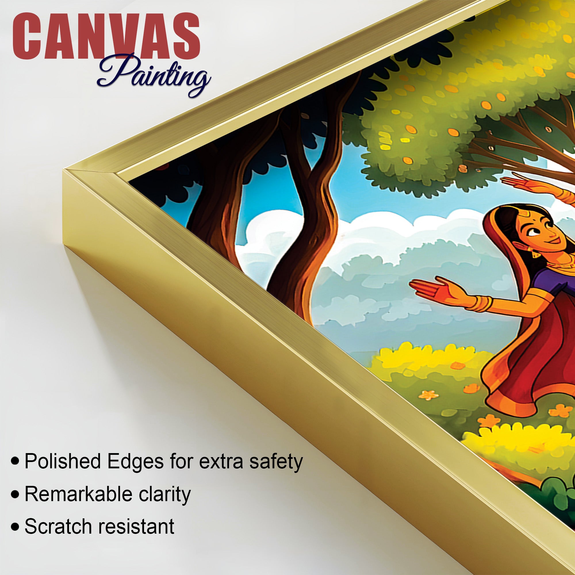 Classic Krishna Gopi Raas Leela Painting for Living Room & Hall