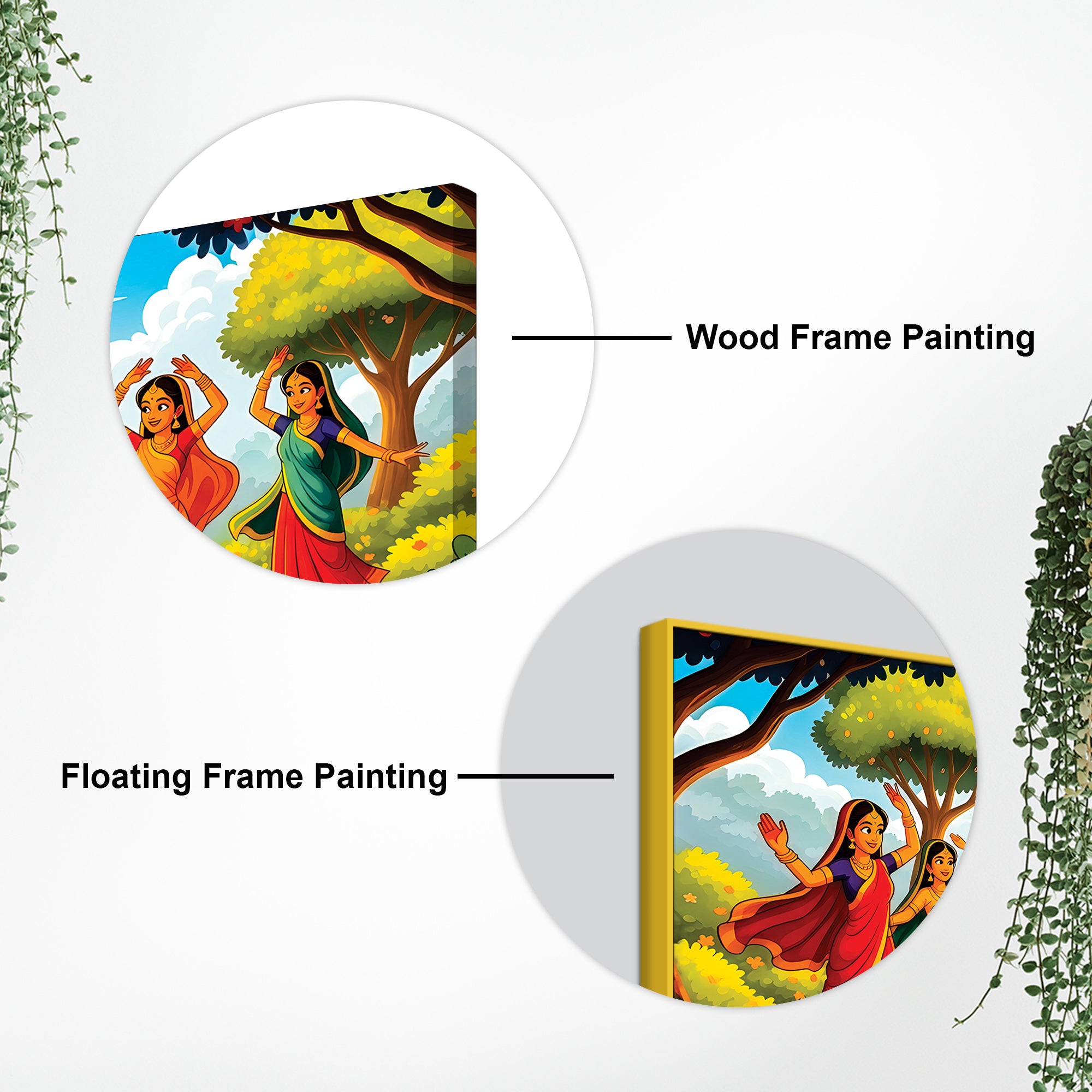 Classic Krishna Gopi Raas Leela Painting for Living Room & Hall