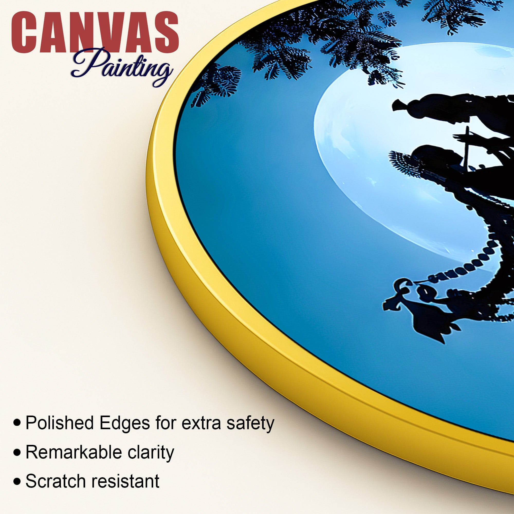 Classic Lord Radha Krishna Round Wall Painting Decor