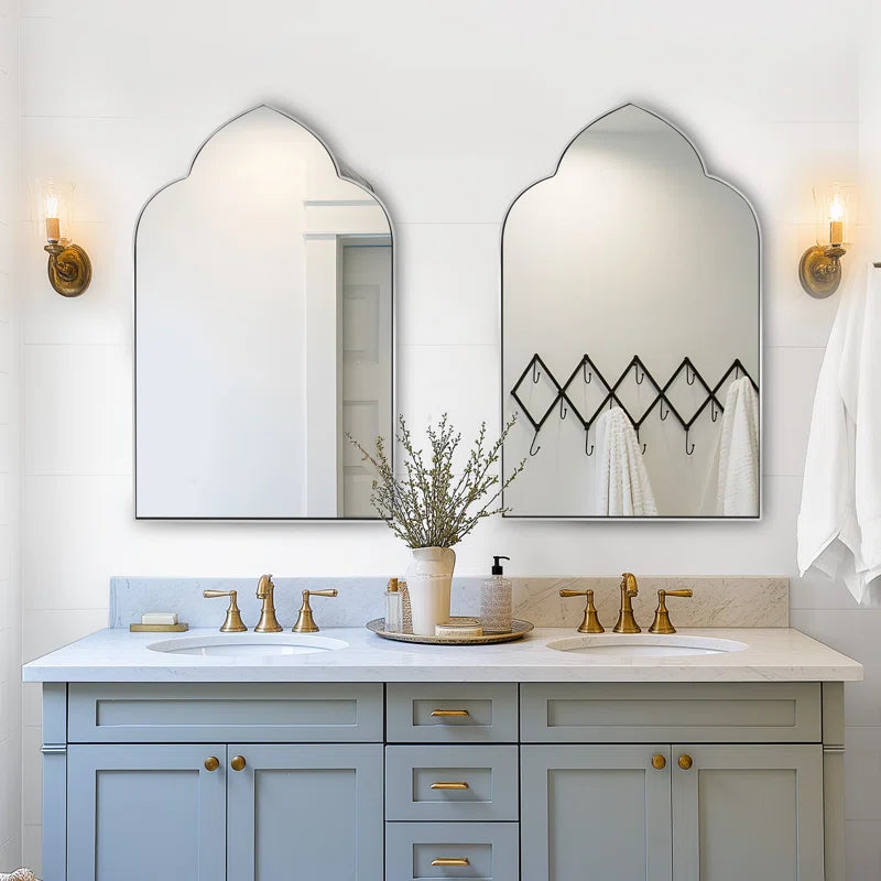 Classic Moroccan-Style Arched Bathroom Wall Mirror