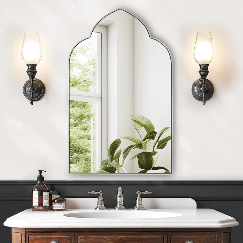 Classic Moroccan-Style Arched Bathroom Wall Mirror